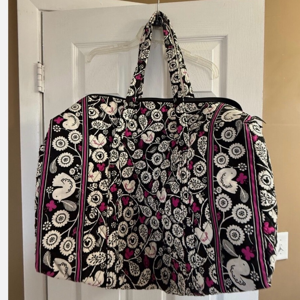 Vera Bradley Black and Pink Floral Travel Bag. Mickey Meets Birdie. Used once.